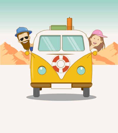 road trip, couple, van, travel, cartoon, fun, leisure, van, travel, travel, travel, travel, travel, cartoon
