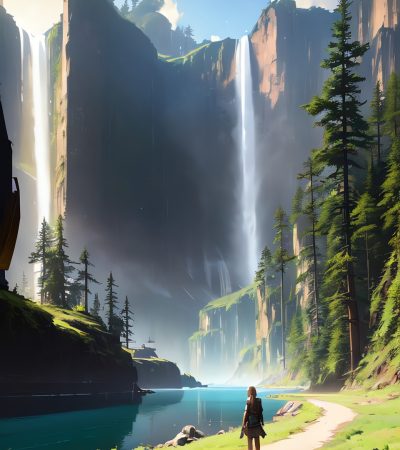 ai generated, girl, river, hiking, adventure, travel, promenade, walk, path, cliff, nature, cascade, ravine, mountains, hiking, hiking, hiking, adventure, adventure, adventure, adventure, adventure